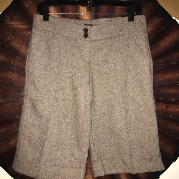 Rampage Brown wool tweed long shorts - Picture 1 of 7